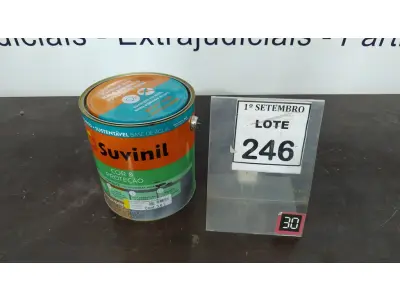 LOTE 246 - 01 LATA DE TINTA ESMALTE DE 3,6L NA COR BRILHANTE AMARELO OURO MARCA SUVINIL. (NO ESTADO) ATENÇÃO! FAZER A VISITAÇÃO ANTES DE ARREMATAR, NÃO SABEMOS SE FUNCIONA. LEILÃO NÃO TEM GARANTIA E NEM DEVOLUÇÃO, SUJEITO A POSSÍVEIS AVARIAS VISÍVEIS/OCULTAS E/OU AUSÊNCIA DE COMPONENTES.
