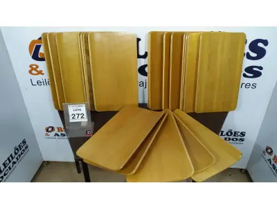 LOTE 272 - 20 PLACAS DE MADEIRA. (NO ESTADO) ATENÇÃO! FAZER A VISITAÇÃO ANTES DE ARREMATAR, NÃO SABEMOS SE FUNCIONA, LEILÃO NÃO TEM GARANTIA E NEM DEVOLUÇÃO, SUJEITO A POSSÍVEIS AVARIAS VISÍVEIS/OCULTAS E/OU AUSÊNCIA DE COMPONENTES.