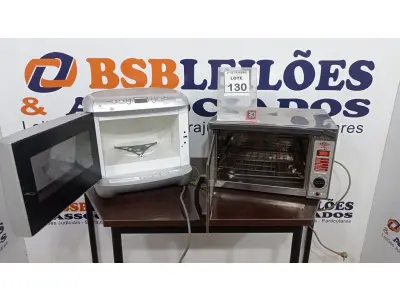 LOTE 130 - 01 MICRO-ONDAS MARCA BRASTEMP E 01 FORNO ELÉTRICO. (NO ESTADO) ATENÇÃO! FAZER A VISITAÇÃO ANTES DE ARREMATAR, NÃO SABEMOS SE FUNCIONA, LEILÃO NÃO TEM GARANTIA E NEM DEVOLUÇÃO, SUJEITO A POSSÍVEIS AVARIAS VISÍVEIS/OCULTAS E/OU AUSÊNCIA DE COMPONENTES.