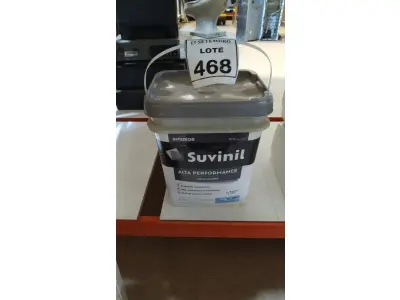 LOTE 468 - 01 BALDE DE TINTA SUVINIL INTERIORES FOSCOS 18L NA COR FOSCO BRANCO. VENCIMENTO 10/2027 (NOVO) (NO ESTADO) ATENÇÃO! FAZER A VISITAÇÃO ANTES DE ARREMATAR, NÃO SABEMOS SE FUNCIONA. LEILÃO NÃO TEM GARANTIA E NEM DEVOLUÇÃO, SUJEITO A POSSÍVEIS AVARIAS VISÍVEIS/OCULTAS E/OU AUSÊNCIA DE COMPONENTES.