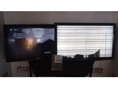 LOTE 132 - 01 TV LCD 42’’ MARCA PANASONIC E 01 TV LCD 40’’ MARCA SONY COM AVARIAS. (NO ESTADO) ATENÇÃO! FAZER A VISITAÇÃO ANTES DE ARREMATAR, NÃO SABEMOS SE FUNCIONA, LEILÃO NÃO TEM GARANTIA E NEM DEVOLUÇÃO, SUJEITO A POSSÍVEIS AVARIAS VISÍVEIS/OCULTAS E/OU AUSÊNCIA DE COMPONENTES.