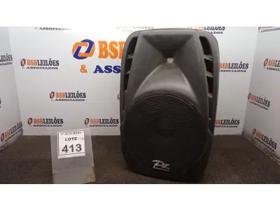LOTE 413 - 01 CAIXA DE SOM MARCA PZ PRO ÁUDIO. (NO ESTADO) ATENÇÃO! FAZER A VISITAÇÃO ANTES DE ARREMATAR, NÃO SABEMOS SE FUNCIONA. LEILÃO NÃO TEM GARANTIA E NEM DEVOLUÇÃO, SUJEITO A POSSÍVEIS AVARIAS VISÍVEIS/OCULTAS E/OU AUSÊNCIA DE COMPONENTES.