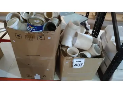 LOTE 437 - 01 LOTE COM GRANDE QUANTIDADE DE CONEXÕES HIDRÁULICAS MEDIDAS DIVERSAS E 01 CATALIZADOR EPÓXI 640ML. (NO ESTADO) ATENÇÃO! FAZER A VISITAÇÃO ANTES DE ARREMATAR, NÃO SABEMOS SE FUNCIONA, LEILÃO NÃO TEM GARANTIA E NEM DEVOLUÇÃO, SUJEITO A POSSÍVEIS AVARIAS VISÍVEIS/OCULTAS E/OU AUSÊNCIA DE COMPONENTES.