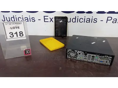 LOTE 318 - 01 MINI PC HP I3 E 01 TABLET MARCA CCE. (NO ESTADO) ATENÇÃO! FAZER A VISITAÇÃO ANTES DE ARREMATAR, NÃO SABEMOS SE FUNCIONA, LEILÃO NÃO TEM GARANTIA E NEM DEVOLUÇÃO, SUJEITO A POSSÍVEIS AVARIAS VISÍVEIS/OCULTAS E/OU AUSÊNCIA DE COMPONENTES.