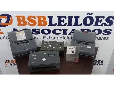 LOTE 119 - 02 SCANNERS MARCA EPSON E 02 SCANNERS MARCA BROTHER. (NO ESTADO) ATENÇÃO! FAZER A VISITAÇÃO ANTES DE ARREMATAR, NÃO SABEMOS SE FUNCIONA, LEILÃO NÃO TEM GARANTIA E NEM DEVOLUÇÃO, SUJEITO A POSSÍVEIS AVARIAS VISÍVEIS/OCULTAS E/OU AUSÊNCIA DE COMPONENTES.