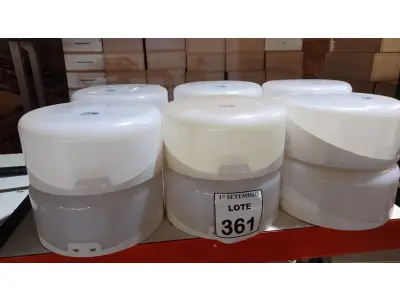 LOTE 361 - 09 DISPENSES DE PAPEL. (NO ESTADO) ATENÇÃO! FAZER A VISITAÇÃO ANTES DE ARREMATAR, NÃO SABEMOS SE FUNCIONA, LEILÃO NÃO TEM GARANTIA E NEM DEVOLUÇÃO, SUJEITO A POSSÍVEIS AVARIAS VISÍVEIS/OCULTAS E/OU AUSÊNCIA DE COMPONENTES.