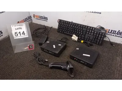 LOTE 514 - 02 MINIS PC INIT, 01 TECLADO, 01 LEITOR DE CÓDIGO DE BARRAS  E CABOS.(NO ESTADO) ATENÇÃO! FAZER A VISITAÇÃO ANTES DE ARREMATAR, NÃO SABEMOS SE FUNCIONA, LEILÃO NÃO TEM GARANTIA E NEM DEVOLUÇÃO, SUJEITO A POSSÍVEIS AVARIAS VISÍVEIS/OCULTAS E/OU AUSÊNCIA DE COMPONENTES.