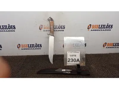 LOTE 230 - 01 FACA COM CABEÇA DE ONÇA AÇO INOX TAMANHO TOTAL 36CM. (NO ESTADO) ATENÇÃO! FAZER A VISITAÇÃO ANTES DE ARREMATAR, NÃO SABEMOS SE FUNCIONA, LEILÃO NÃO TEM GARANTIA E NEM DEVOLUÇÃO, SUJEITO A POSSÍVEIS AVARIAS VISÍVEIS/OCULTAS E/OU AUSÊNCIA DE COMPONENTES.