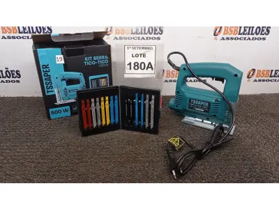 LOTE 180 - 01 KIT SERRA TICO-TICO 220V 500W + MALETA COM 14 SERRAS PARA MEDEIRA E METAL. (NO ESTADO) ATENÇÃO! FAZER A VISITAÇÃO ANTES DE ARREMATAR, NÃO SABEMOS SE FUNCIONA, LEILÃO NÃO TEM GARANTIA E NEM DEVOLUÇÃO, SUJEITO A POSSÍVEIS AVARIAS VISÍVEIS/OCULTAS E/OU AUSÊNCIA DE COMPONENTES.