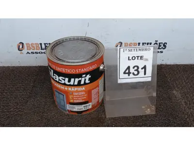 LOTE 431 - 01 LATA DE ESMALTE SINTÉTICO COM 3,6L NA COR BRILHANTE LARANJA IPÊ MARCA GLASURIT. (NO ESTADO) ATENÇÃO! FAZER A VISITAÇÃO ANTES DE ARREMATAR, NÃO SABEMOS SE FUNCIONA, LEILÃO NÃO TEM GARANTIA E NEM DEVOLUÇÃO, SUJEITO A POSSÍVEIS AVARIAS VISÍVEIS/OCULTAS E/OU AUSÊNCIA DE COMPONENTES.
