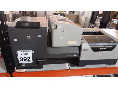 LOTE 392 - 02 IMPRESSORAS MARCA HP MODELOS DIVERSOS E 01 IMPRESSORA MARCA BROTHER MODELO HL 5350 DN. (NO ESTADO) ATENÇÃO! FAZER A VISITAÇÃO ANTES DE ARREMATAR, NÃO SABEMOS SE FUNCIONA, LEILÃO NÃO TEM GARANTIA E NEM DEVOLUÇÃO, SUJEITO A POSSÍVEIS AVARIAS VISÍVEIS/OCULTAS E/OU AUSÊNCIA DE COMPONENTES.