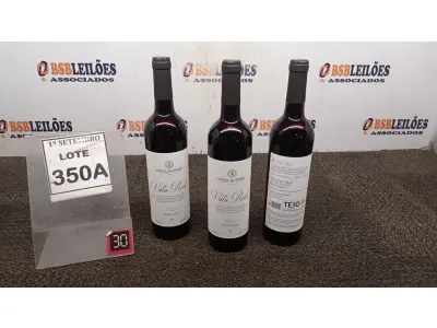 LOTE 350 - 03 GARRAFAS DE VINHO TINTO VALA REAL PORTUGUÊS SAFRA 2019 750ML. (NO ESTADO) ATENÇÃO! FAZER A VISITAÇÃO ANTES DE ARREMATAR, NÃO SABEMOS SE FUNCIONA, LEILÃO NÃO TEM GARANTIA E NEM DEVOLUÇÃO, SUJEITO A POSSÍVEIS AVARIAS VISÍVEIS/OCULTAS E/OU AUSÊNCIA DE COMPONENTES.