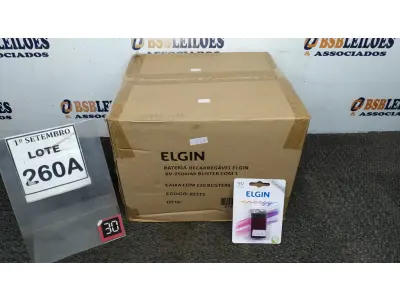 LOTE 260 - 01 CAIXA COM 120 BLISTERS BATERIA RECARREGÁVEL ELGIN 9V-250MAH. (NO ESTADO) ATENÇÃO! FAZER A VISITAÇÃO ANTES DE ARREMATAR, NÃO SABEMOS SE FUNCIONA, LEILÃO NÃO TEM GARANTIA E NEM DEVOLUÇÃO, SUJEITO A POSSÍVEIS AVARIAS VISÍVEIS/OCULTAS E/OU AUSÊNCIA DE COMPONENTES.