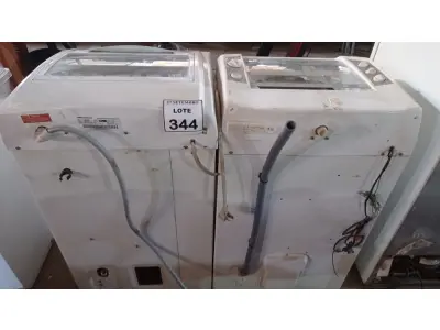 LOTE 344 - 02 MÁQUINAS DE LAVAR MARCA BRASTEMP COM AVARIAS. (NO ESTADO) ATENÇÃO! FAZER A VISITAÇÃO ANTES DE ARREMATAR, NÃO SABEMOS SE FUNCIONA, LEILÃO NÃO TEM GARANTIA E NEM DEVOLUÇÃO, SUJEITO A POSSÍVEIS AVARIAS VISÍVEIS/OCULTAS E/OU AUSÊNCIA DE COMPONENTES.