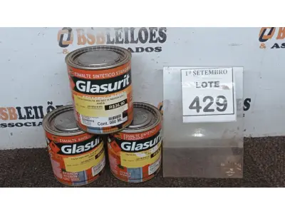 LOTE 429 - 03 LATAS DE ESMALTE SINTÉTICO DE 900ML CORES VARIADAS MARCA GLASURIT. (NO ESTADO) ATENÇÃO! FAZER A VISITAÇÃO ANTES DE ARREMATAR, NÃO SABEMOS SE FUNCIONA, LEILÃO NÃO TEM GARANTIA E NEM DEVOLUÇÃO, SUJEITO A POSSÍVEIS AVARIAS VISÍVEIS/OCULTAS E/OU AUSÊNCIA DE COMPONENTES.