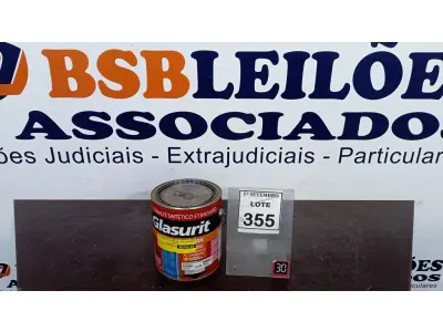 LOTE 355 - 01 LATA DE ESMALTE SINTÉTICO COM 3,6L NA COR BRILHANTE AZUL FRANÇA MARCA GLASURIT. (NO ESTADO) ATENÇÃO! FAZER A VISITAÇÃO ANTES DE ARREMATAR, NÃO SABEMOS SE FUNCIONA, LEILÃO NÃO TEM GARANTIA E NEM DEVOLUÇÃO, SUJEITO A POSSÍVEIS AVARIAS VISÍVEIS/OCULTAS E/OU AUSÊNCIA DE COMPONENTES.