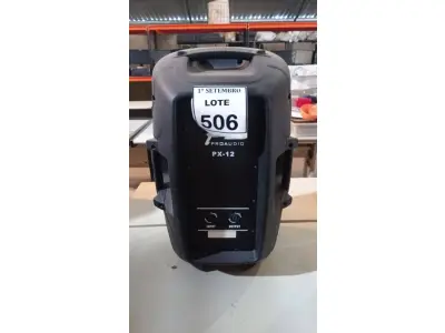 LOTE 506 - 01 CAIXA DE SOM PZPROPASSIVE PX-12. (NO ESTADO) ATENÇÃO! FAZER A VISITAÇÃO ANTES DE ARREMATAR, NÃO SABEMOS SE FUNCIONA. LEILÃO NÃO TEM GARANTIA E NEM DEVOLUÇÃO, SUJEITO A POSSÍVEIS AVARIAS VISÍVEIS/OCULTAS E/OU AUSÊNCIA DE COMPONENTES.
