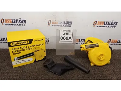 LOTE 060 - 01 SOPRADOR E ASPIRADOR ELÉTRICO 220V 700W 13600RPM. (NO ESTADO) ATENÇÃO! FAZER A VISITAÇÃO ANTES DE ARREMATAR, NÃO SABEMOS SE FUNCIONA, LEILÃO NÃO TEM GARANTIA E NEM DEVOLUÇÃO, SUJEITO A POSSÍVEIS AVARIAS VISÍVEIS/OCULTAS E/OU AUSÊNCIA DE COMPONENTES.
