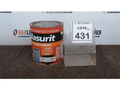 LOTE 431 - 01 LATA DE ESMALTE SINTÉTICO COM 3,6L NA COR BRILHANTE LARANJA IPÊ MARCA GLASURIT. (NO ESTADO) ATENÇÃO! FAZER A VISITAÇÃO ANTES DE ARREMATAR, NÃO SABEMOS SE FUNCIONA, LEILÃO NÃO TEM GARANTIA E NEM DEVOLUÇÃO, SUJEITO A POSSÍVEIS AVARIAS VISÍVEIS/OCULTAS E/OU AUSÊNCIA DE COMPONENTES.