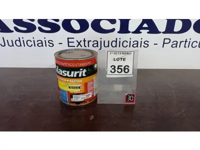 LOTE 356 - 01 LATA DE ESMALTE SINTÉTICO COM 3,6L NA COR BRILHANTE AZUL FRANÇA MARCA GLASURIT. (NO ESTADO) ATENÇÃO! FAZER A VISITAÇÃO ANTES DE ARREMATAR, NÃO SABEMOS SE FUNCIONA, LEILÃO NÃO TEM GARANTIA E NEM DEVOLUÇÃO, SUJEITO A POSSÍVEIS AVARIAS VISÍVEIS/OCULTAS E/OU AUSÊNCIA DE COMPONENTES.