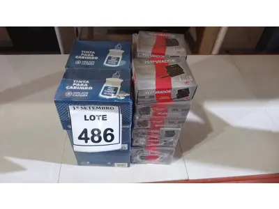 LOTE 486 - 20 CAIXAS DE PERFURADORES DE PAPEL E 06 CAIXAS DE TINTA PARA CARIMBO. (NO ESTADO) ATENÇÃO! FAZER A VISITAÇÃO ANTES DE ARREMATAR, NÃO SABEMOS SE FUNCIONA, LEILÃO NÃO TEM GARANTIA E NEM DEVOLUÇÃO, SUJEITO A POSSÍVEIS AVARIAS VISÍVEIS/OCULTAS E/OU AUSÊNCIA DE COMPONENTES.