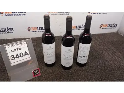LOTE 340 - 03 GARRAFAS DE VINHO TINTO VALA REAL PORTUGUÊS SAFRA 2019 750ML. (NO ESTADO) ATENÇÃO! FAZER A VISITAÇÃO ANTES DE ARREMATAR, NÃO SABEMOS SE FUNCIONA, LEILÃO NÃO TEM GARANTIA E NEM DEVOLUÇÃO, SUJEITO A POSSÍVEIS AVARIAS VISÍVEIS/OCULTAS E/OU AUSÊNCIA DE COMPONENTES.