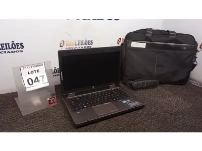 LOTE 047 - 01 NOTEBOOK MARCA HP COM BOLSA. (NO ESTADO) ATENÇÃO! FAZER A VISITAÇÃO ANTES DE ARREMATAR, NÃO SABEMOS SE FUNCIONA, LEILÃO NÃO TEM GARANTIA E NEM DEVOLUÇÃO, SUJEITO A POSSÍVEIS AVARIAS VISÍVEIS/OCULTAS E/OU AUSÊNCIA DE COMPONENTES.