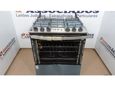 LOTE 051 - 01 FOGÃO BRASTEMP 5 BOCAS (NO ESTADO, NÃO SABEMOS SE FUNCIONA. LEILÃO NÃO TEM GARANTIA E NEM DEVOLUÇÃO, SUJEITO A POSSÍVEIS AVARIAS VISÍVEIS/OCULTAS E/OU AUSÊNCIA DE COMPONENTES)
