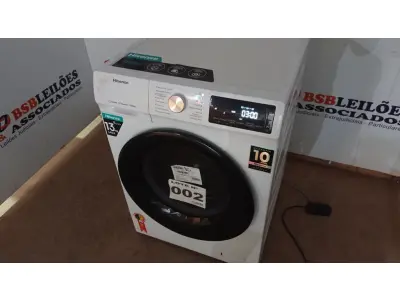 LOTE 002 - 01 LAVA E SECA HISENSE WD5Q1342BW2 COM FUNÇÃO STEAM 13KG - 8KG BRANCA 220VOLTS (NO ESTADO, NÃO SABEMOS SE FUNCIONA. LEILÃO NÃO TEM GARANTIA E NEM DEVOLUÇÃO, SUJEITO A POSSÍVEIS AVARIAS VISÍVEIS/OCULTAS E/OU AUSÊNCIA DE COMPONENTES)