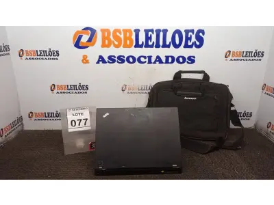 LOTE 077 - 01 NOTEBOOK MARCA LENOVO COM BOLSA. (NO ESTADO) ATENÇÃO! FAZER A VISITAÇÃO ANTES DE ARREMATAR, NÃO SABEMOS SE FUNCIONA, LEILÃO NÃO TEM GARANTIA E NEM DEVOLUÇÃO, SUJEITO A POSSÍVEIS AVARIAS VISÍVEIS/OCULTAS E/OU AUSÊNCIA DE COMPONENTES.