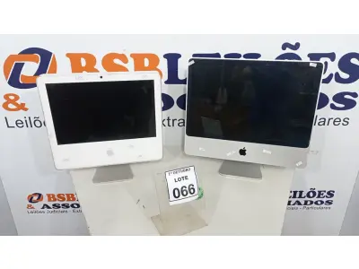 LOTE 066 - 02 IMACS APPLE. (NO ESTADO) ATENÇÃO! FAZER A VISITAÇÃO ANTES DE ARREMATAR, NÃO SABEMOS SE FUNCIONA, LEILÃO NÃO TEM GARANTIA E NEM DEVOLUÇÃO, SUJEITO A POSSÍVEIS AVARIAS VISÍVEIS/OCULTAS E/OU AUSÊNCIA DE COMPONENTES.