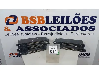 LOTE 011 - 05 SWITCHES 24 PORTAS MARCA HP. (NO ESTADO) ATENÇÃO! FAZER A VISITAÇÃO ANTES DE ARREMATAR, NÃO SABEMOS SE FUNCIONA, LEILÃO NÃO TEM GARANTIA E NEM DEVOLUÇÃO, SUJEITO A POSSÍVEIS AVARIAS VISÍVEIS/OCULTAS E/OU AUSÊNCIA DE COMPONENTES.