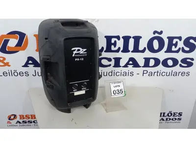 LOTE 035 - 01 CAIXA DE SOM PZPROPASSIVE PX-12. (NO ESTADO) ATENÇÃO! FAZER A VISITAÇÃO ANTES DE ARREMATAR, NÃO SABEMOS SE FUNCIONA. LEILÃO NÃO TEM GARANTIA E NEM DEVOLUÇÃO, SUJEITO A POSSÍVEIS AVARIAS VISÍVEIS/OCULTAS E/OU AUSÊNCIA DE COMPONENTES.