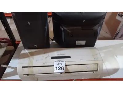 LOTE 126 - 01 TV DE TUBO MARCA SAMSUNG, 01 FRAGMENTADORA DE PAPEL E 01 EVAPORADORA MARCA KOMECO. (NO ESTADO) ATENÇÃO! FAZER A VISITAÇÃO ANTES DE ARREMATAR, NÃO SABEMOS SE FUNCIONA, LEILÃO NÃO TEM GARANTIA E NEM DEVOLUÇÃO, SUJEITO A POSSÍVEIS AVARIAS VISÍVEIS/OCULTAS E/OU AUSÊNCIA DE COMPONENTES.