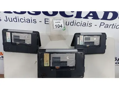 LOTE 104 - 03 NETBOOKS SEM BATERIA MARCA HP. (NO ESTADO) ATENÇÃO! FAZER A VISITAÇÃO ANTES DE ARREMATAR, NÃO SABEMOS SE FUNCIONA, LEILÃO NÃO TEM GARANTIA E NEM DEVOLUÇÃO, SUJEITO A POSSÍVEIS AVARIAS VISÍVEIS/OCULTAS E/OU AUSÊNCIA DE COMPONENTES.
