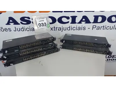 LOTE 033 - 05 SWITCHES 24 PORTAS MARCA HP. (NO ESTADO) ATENÇÃO! FAZER A VISITAÇÃO ANTES DE ARREMATAR, NÃO SABEMOS SE FUNCIONA, LEILÃO NÃO TEM GARANTIA E NEM DEVOLUÇÃO, SUJEITO A POSSÍVEIS AVARIAS VISÍVEIS/OCULTAS E/OU AUSÊNCIA DE COMPONENTES.