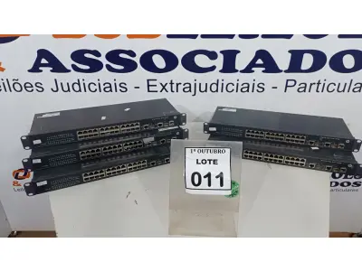 LOTE 011 - 05 SWITCHES 24 PORTAS MARCA HP. (NO ESTADO) ATENÇÃO! FAZER A VISITAÇÃO ANTES DE ARREMATAR, NÃO SABEMOS SE FUNCIONA, LEILÃO NÃO TEM GARANTIA E NEM DEVOLUÇÃO, SUJEITO A POSSÍVEIS AVARIAS VISÍVEIS/OCULTAS E/OU AUSÊNCIA DE COMPONENTES.
