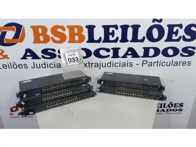 LOTE 033 - 05 SWITCHES 24 PORTAS MARCA HP. (NO ESTADO) ATENÇÃO! FAZER A VISITAÇÃO ANTES DE ARREMATAR, NÃO SABEMOS SE FUNCIONA, LEILÃO NÃO TEM GARANTIA E NEM DEVOLUÇÃO, SUJEITO A POSSÍVEIS AVARIAS VISÍVEIS/OCULTAS E/OU AUSÊNCIA DE COMPONENTES.