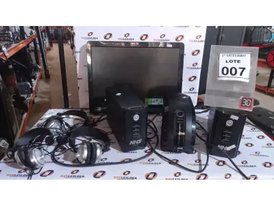 LOTE 007 - 03 NOBREAKS, 01 ALL INN ONE MARCA POSITIVO E 03 HEADPHONES. (NO ESTADO) ATENÇÃO! FAZER A VISITAÇÃO ANTES DE ARREMATAR, NÃO SABEMOS SE FUNCIONA, LEILÃO NÃO TEM GARANTIA E NEM DEVOLUÇÃO, SUJEITO A POSSÍVEIS AVARIAS VISÍVEIS/OCULTAS E/OU AUSÊNCIA DE COMPONENTES.