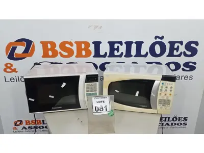 LOTE 081 - 02 MICRO-ONDAS MARCAS ELECTROLUX E PANASONIC. (NO ESTADO) ATENÇÃO! FAZER A VISITAÇÃO ANTES DE ARREMATAR, NÃO SABEMOS SE FUNCIONA, LEILÃO NÃO TEM GARANTIA E NEM DEVOLUÇÃO, SUJEITO A POSSÍVEIS AVARIAS VISÍVEIS/OCULTAS E/OU AUSÊNCIA DE COMPONENTES.