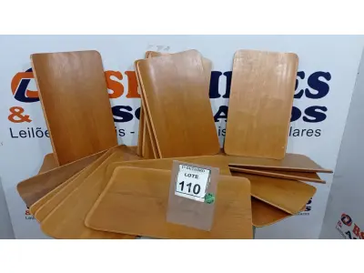 LOTE 110 - 20 PLACAS DE MADEIRA. (NO ESTADO) ATENÇÃO! FAZER A VISITAÇÃO ANTES DE ARREMATAR, NÃO SABEMOS SE FUNCIONA, LEILÃO NÃO TEM GARANTIA E NEM DEVOLUÇÃO, SUJEITO A POSSÍVEIS AVARIAS VISÍVEIS/OCULTAS E/OU AUSÊNCIA DE COMPONENTES.