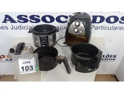 LOTE 103 - 01 AIR FRYER MARCA MONDIAL, 01 PANELA ELÉTRICA MARCA ELECTROLUX E 01 AQUECEDOR MARCA BRITÂNIA. (NO ESTADO) ATENÇÃO! FAZER A VISITAÇÃO ANTES DE ARREMATAR, NÃO SABEMOS SE FUNCIONA, LEILÃO NÃO TEM GARANTIA E NEM DEVOLUÇÃO, SUJEITO A POSSÍVEIS AVARIAS VISÍVEIS/OCULTAS E/OU AUSÊNCIA DE COMPONENTES.
