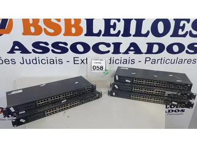 LOTE 058 - 05 SWITCHES 24 PORTAS MARCA HP. (NO ESTADO) ATENÇÃO! FAZER A VISITAÇÃO ANTES DE ARREMATAR, NÃO SABEMOS SE FUNCIONA, LEILÃO NÃO TEM GARANTIA E NEM DEVOLUÇÃO, SUJEITO A POSSÍVEIS AVARIAS VISÍVEIS/OCULTAS E/OU AUSÊNCIA DE COMPONENTES.