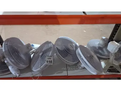 LOTE 116 - 07 VENTILADORES MARCAS VARIADAS. (NO ESTADO) ATENÇÃO! FAZER A VISITAÇÃO ANTES DE ARREMATAR, NÃO SABEMOS SE FUNCIONA, LEILÃO NÃO TEM GARANTIA E NEM DEVOLUÇÃO, SUJEITO A POSSÍVEIS AVARIAS VISÍVEIS/OCULTAS E/OU AUSÊNCIA DE COMPONENTES.