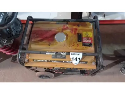 LOTE 141 - 01 GERADOR DE ENERGIA CSM MONOFÁSICO 9 KVA GASOLINA MARCA BRANCO. (NO ESTADO, NÃO SABEMOS SE FUNCIONA. LEILÃO NÃO TEM GARANTIA E NEM DEVOLUÇÃO, SUJEITO A POSSÍVEIS AVARIAS VISÍVEIS/OCULTAS E/OU AUSÊNCIA DE COMPONENTES)