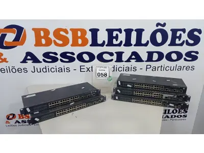 LOTE 058 - 05 SWITCHES 24 PORTAS MARCA HP. (NO ESTADO) ATENÇÃO! FAZER A VISITAÇÃO ANTES DE ARREMATAR, NÃO SABEMOS SE FUNCIONA, LEILÃO NÃO TEM GARANTIA E NEM DEVOLUÇÃO, SUJEITO A POSSÍVEIS AVARIAS VISÍVEIS/OCULTAS E/OU AUSÊNCIA DE COMPONENTES.
