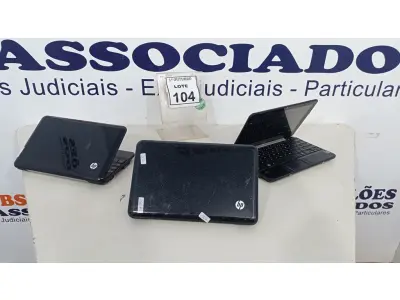 LOTE 104 - 03 NETBOOKS SEM BATERIA MARCA HP. (NO ESTADO) ATENÇÃO! FAZER A VISITAÇÃO ANTES DE ARREMATAR, NÃO SABEMOS SE FUNCIONA, LEILÃO NÃO TEM GARANTIA E NEM DEVOLUÇÃO, SUJEITO A POSSÍVEIS AVARIAS VISÍVEIS/OCULTAS E/OU AUSÊNCIA DE COMPONENTES.