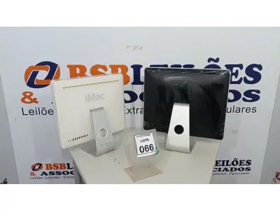 LOTE 066 - 02 IMACS APPLE. (NO ESTADO) ATENÇÃO! FAZER A VISITAÇÃO ANTES DE ARREMATAR, NÃO SABEMOS SE FUNCIONA, LEILÃO NÃO TEM GARANTIA E NEM DEVOLUÇÃO, SUJEITO A POSSÍVEIS AVARIAS VISÍVEIS/OCULTAS E/OU AUSÊNCIA DE COMPONENTES.