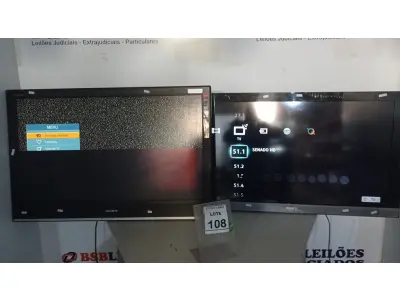 LOTE 108 - 02 TV’S LCD 40’’ MARCA SONY. (NO ESTADO) ATENÇÃO! FAZER A VISITAÇÃO ANTES DE ARREMATAR, NÃO SABEMOS SE FUNCIONA, LEILÃO NÃO TEM GARANTIA E NEM DEVOLUÇÃO, SUJEITO A POSSÍVEIS AVARIAS VISÍVEIS/OCULTAS E/OU AUSÊNCIA DE COMPONENTES.