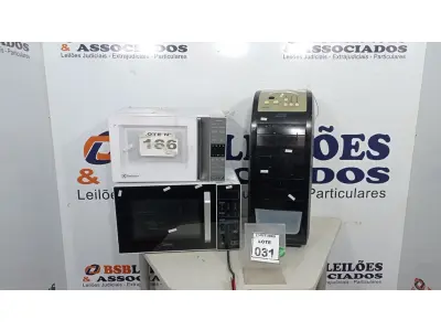 LOTE 031 - 02 MICRO-ONDAS MARCAS MIDEA E ELECTROLUX E 01 CLIMATIZADOR DE AR MARCA PHILCO. (NO ESTADO) ATENÇÃO! FAZER A VISITAÇÃO ANTES DE ARREMATAR, NÃO SABEMOS SE FUNCIONA, LEILÃO NÃO TEM GARANTIA E NEM DEVOLUÇÃO, SUJEITO A POSSÍVEIS AVARIAS VISÍVEIS/OCULTAS E/OU AUSÊNCIA DE COMPONENTES.